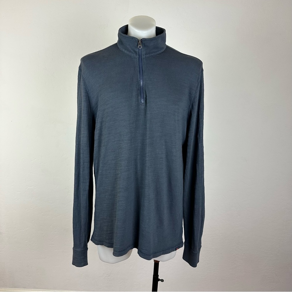 Faherty Sunwashed Organic Cotton Quarter-Zip Sweater